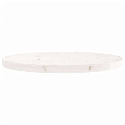 Ploča za stol okrugla bijela Ø 60 x 3 cm od masivne borovine Cijena