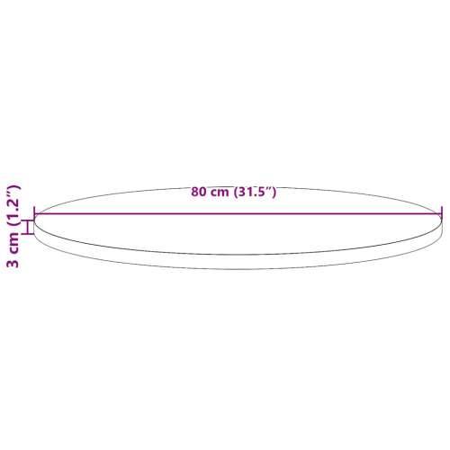 Ploča za stol okrugla bijela Ø 80 x 3 cm od masivne borovine - Bijela 80 x 3 cm 1 Cijena