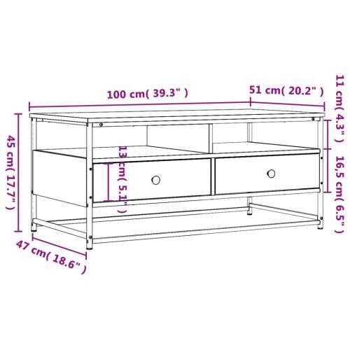 Stolić za kavu boja hrasta 100 x 51 x 45 cm konstruirano drvo - Dimljeni hrast 100 x 51 x 45 cm 1 Cijena
