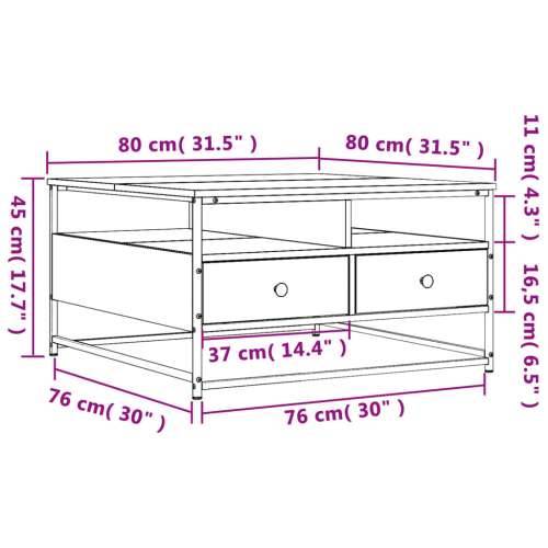 Stolić za kavu boja hrasta sonome 80x80x45 cm konstruirano drvo - sonoma hrast 80 x 80 x 45 cm 1 Cijena