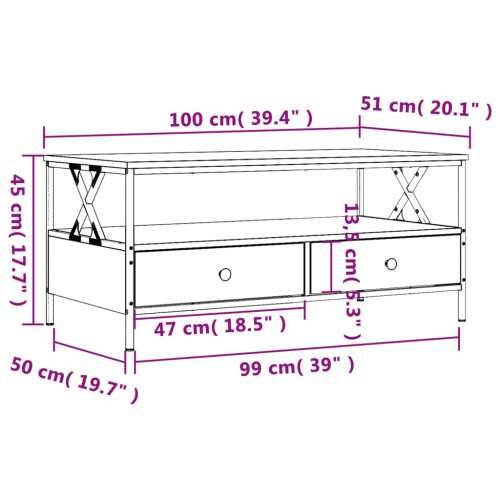 Stolić za kavu crni 100 x 51 x 45 cm od konstruiranog drva - Crna 1 Cijena