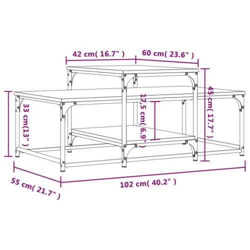 Stolić za kavu boja hrasta 102x60x45 cm konstruirano drvo - sonoma hrast 1 Cijena