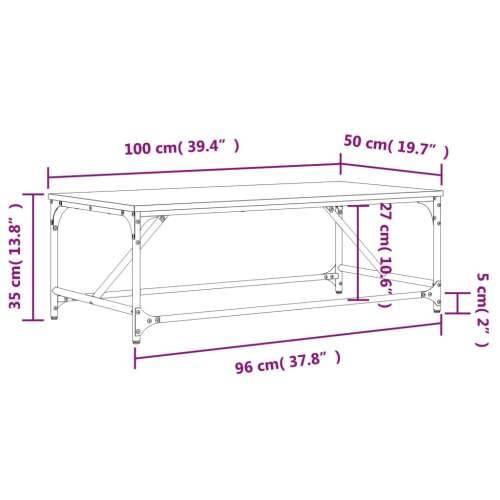 Stolić za kavu crni 100 x 50 x 35 cm od konstruiranog drva - Crna 1 100 cm Cijena