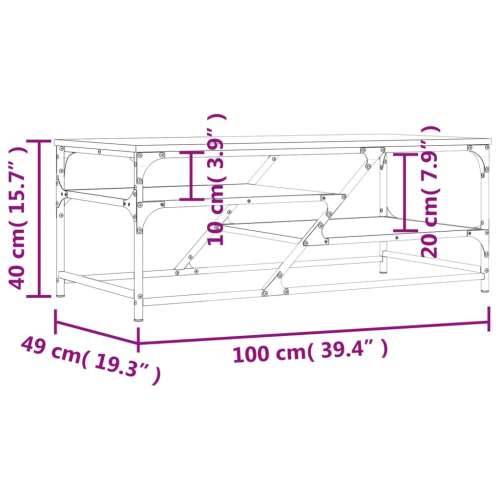 Stolić za kavu smeđa boja hrasta 100x49x40 cm konstruirano drvo - Smeđi hrast 1 Cijena