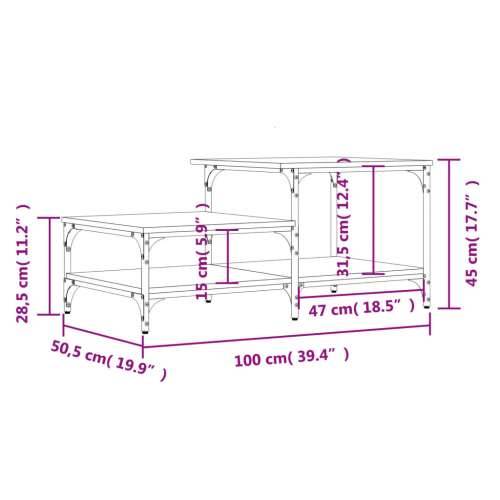 Stolić za kavu boja hrasta 100 x 50,5 x 45 cm konstruirano drvo - Dimljeni hrast 1 Cijena