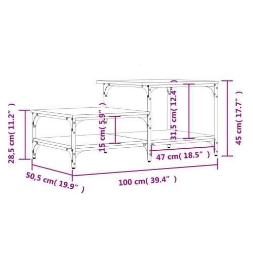 Stolić za kavu boja hrasta 100x50,5x45 cm konstruirano drvo - Smeđi hrast 1 Cijena