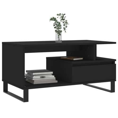 Stolić za kavu crni 90 x 49 x 45 cm od konstruiranog drva - Crna 1 Cijena