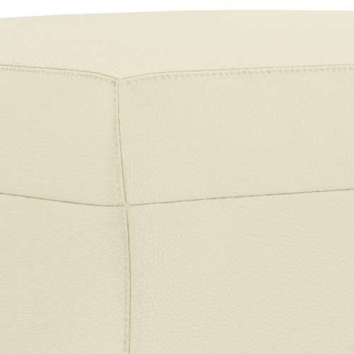 3-dijelni set sofa s jastucima krem od umjetne kože - Krema s jastučićima i tabureom Cijena