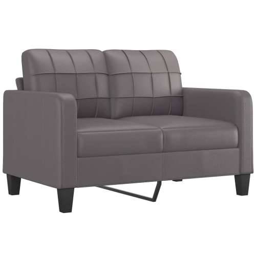 2-dijelni set sofa s jastucima sivi od umjetne kože - Siva s jastučićima Cijena