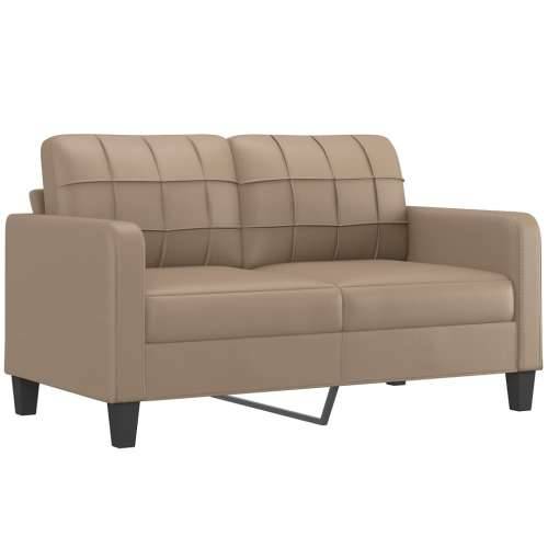 2-dijelni set sofa s jastucima boja cappuccina od umjetne kože - Boja cappuccina s jastučićima Cijena