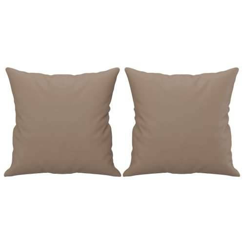 2-dijelni set sofa s jastucima boja cappuccina od umjetne kože - Boja cappuccina s jastučićima Cijena
