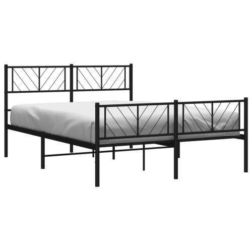 Metalni okvir kreveta uzglavlje i podnožje crni 135x190 cm - Crna 135 x 190 cm s uzglavljem i podnožjem Cijena