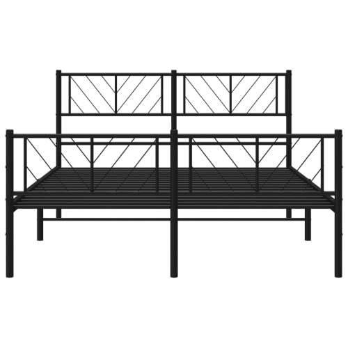 Metalni okvir kreveta uzglavlje i podnožje crni 135x190 cm - Crna 135 x 190 cm s uzglavljem i podnožjem Cijena