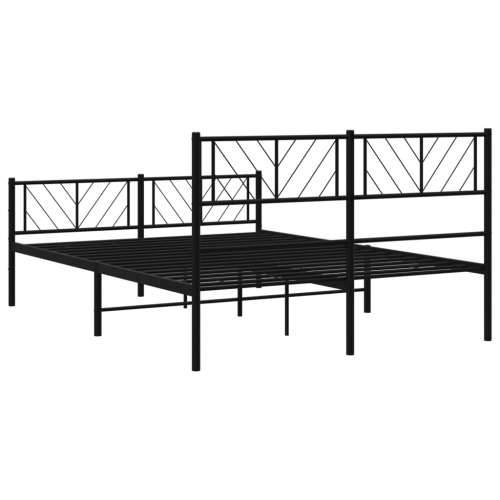 Metalni okvir kreveta uzglavlje i podnožje crni 135x190 cm - Crna 135 x 190 cm s uzglavljem i podnožjem Cijena