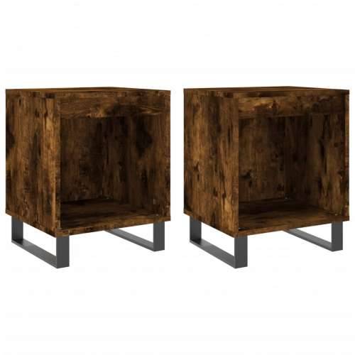 Noćni ormarići 2 kom boja hrasta 40x35x50 cm konstruirano drvo - Dimljeni hrast 2 Cijena