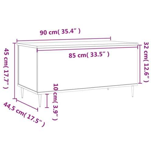Stolić za kavu siva boja betona 90x44,5x45 cm konstruirano drvo - Beton siva 1 Cijena