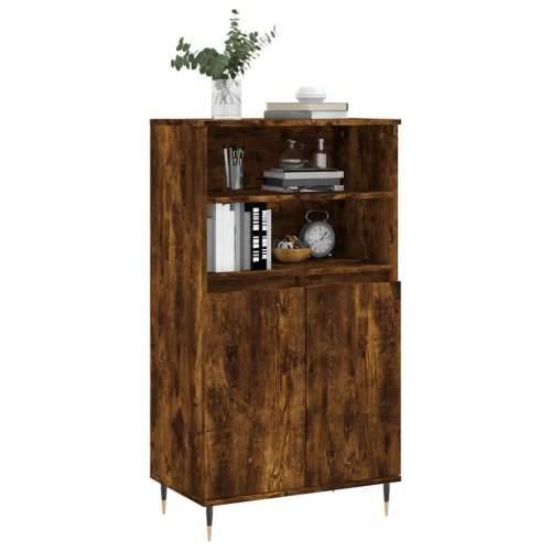Visoka komoda dimljenog hrasta 60x36x110 cm konstruiranog drva - Dimljeni hrast 1 Cijena