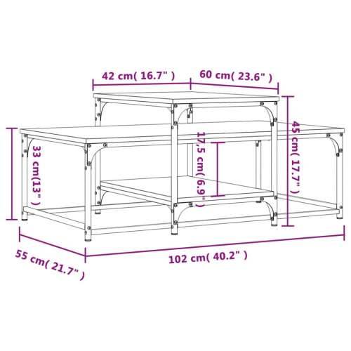 Stolić za kavu boja hrasta 102x60x45 cm konstruirano drvo - Dimljeni hrast 1 Cijena