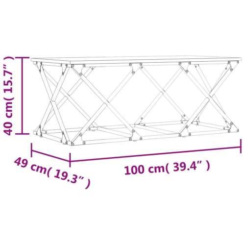 Stolić za kavu smeđa boja hrasta 100x49x40 cm konstruirano drvo - Smeđi hrast 1 Cijena