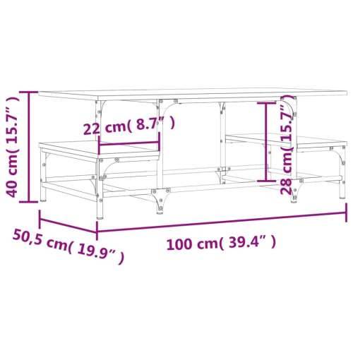 Stolić za kavu boja hrasta 100x50,5x40 cm konstruirano drvo - sonoma hrast 1 Cijena