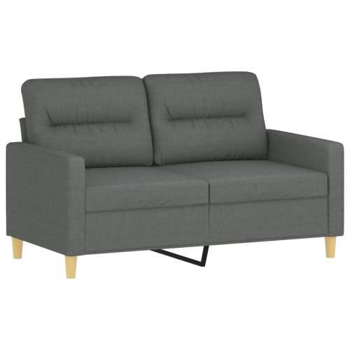Dvosjed s ukrasnim jastucima tamnosivi 120 cm od tkanine - Tamno siva 120 cm Cijena