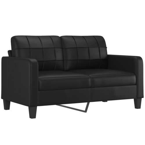 2-dijelni set sofa s jastucima crni od umjetne kože - Crna s jastučićima Cijena