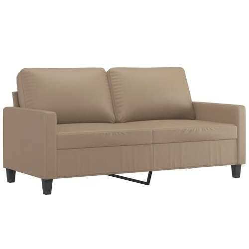 2-dijelni set sofa s jastucima boja cappuccina od umjetne kože - Boja cappuccina s jastučićima Cijena