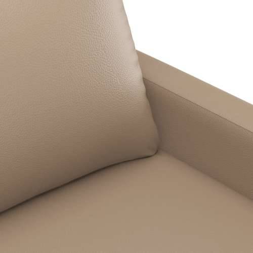 2-dijelni set sofa s jastucima boja cappuccina od umjetne kože - Boja cappuccina s jastučićima Cijena