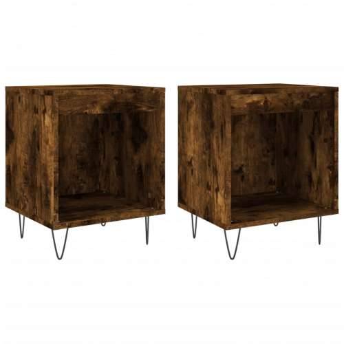 Noćni ormarići 2 kom boja hrasta 40x35x50 cm konstruirano drvo - Dimljeni hrast 2 Cijena