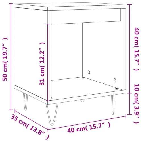 Noćni ormarići 2 kom boja hrasta 40x35x50 cm konstruirano drvo - Dimljeni hrast 2 Cijena