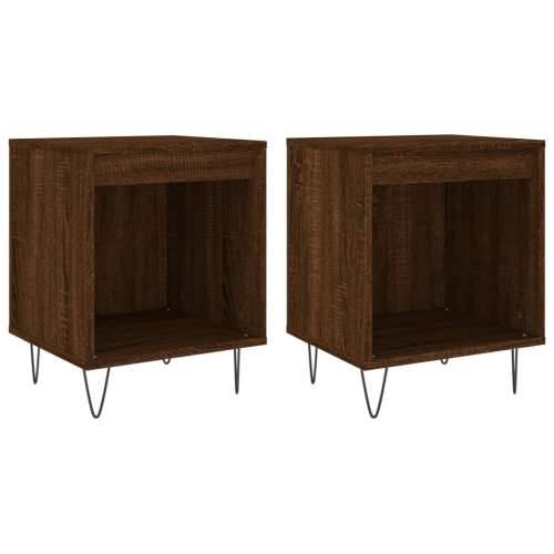 Noćni ormarići 2 kom boja hrasta 40x35x50 cm konstruirano drvo - Smeđi hrast 2 Cijena