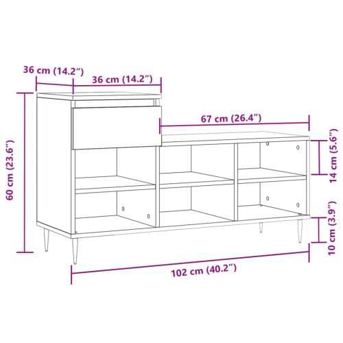 Ormarić za cipele bijeli 102 x 36 x 60 cm od konstruiranog drva - Bijela 1 Cijena