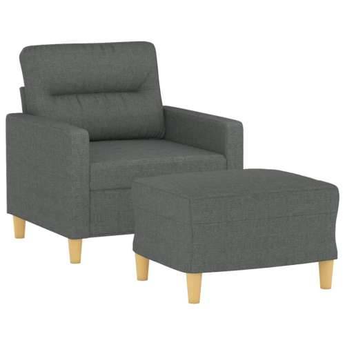 Fotelja s tabureom tamnosiva 60 cm od tkanine - Tamno siva Cijena