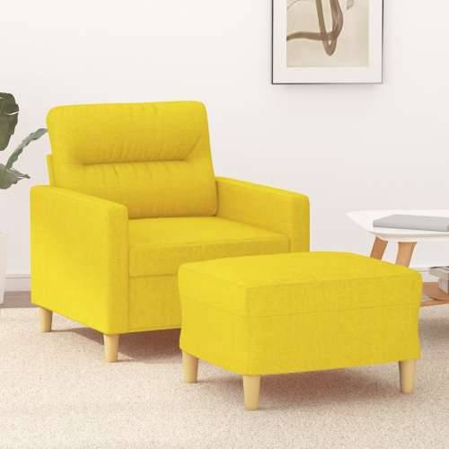 Fotelja s tabureom svjetložuta 60 cm od tkanine - Svjetložuta Cijena