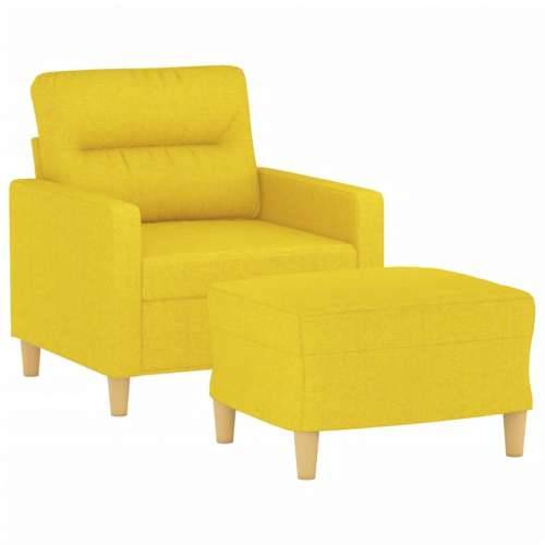 Fotelja s tabureom svjetložuta 60 cm od tkanine - Svjetložuta Cijena