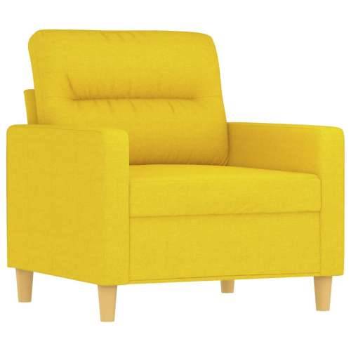 Fotelja s tabureom svjetložuta 60 cm od tkanine - Svjetložuta Cijena