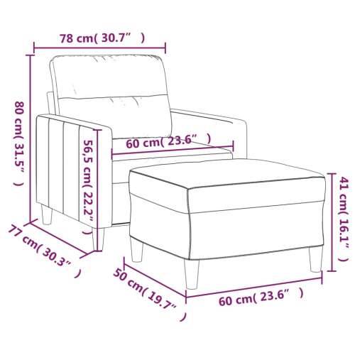Fotelja s tabureom svjetložuta 60 cm od tkanine - Svjetložuta Cijena