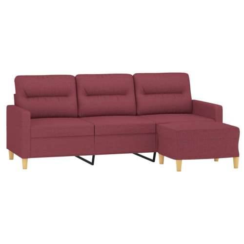 Trosjed s tabureom crvena boja vina 180 cm od tkanine - boja crnog vina Cijena