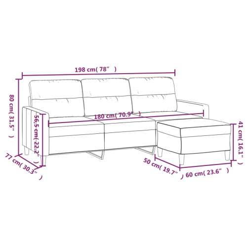 Trosjed s tabureom crvena boja vina 180 cm od tkanine - boja crnog vina Cijena