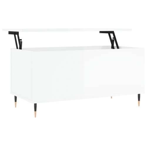 Stolić za kavu sjajni bijeli 90x44,5x45 cm konstruirano drvo - Visoko sjajno bijela 1 Cijena