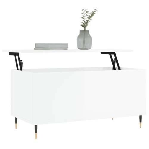 Stolić za kavu sjajni bijeli 90x44,5x45 cm konstruirano drvo - Visoko sjajno bijela 1 Cijena