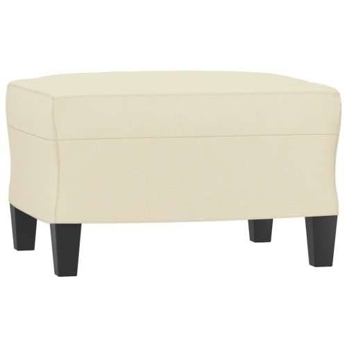 3-dijelni set sofa s jastucima krem od umjetne kože - Krema s jastucima i tabureom Cijena