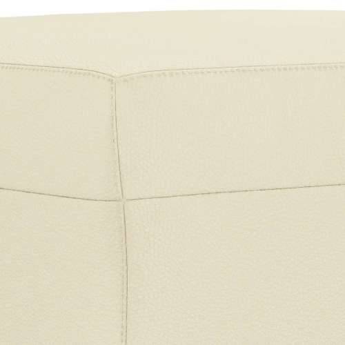 3-dijelni set sofa s jastucima krem od umjetne kože - Krema s jastucima i tabureom Cijena