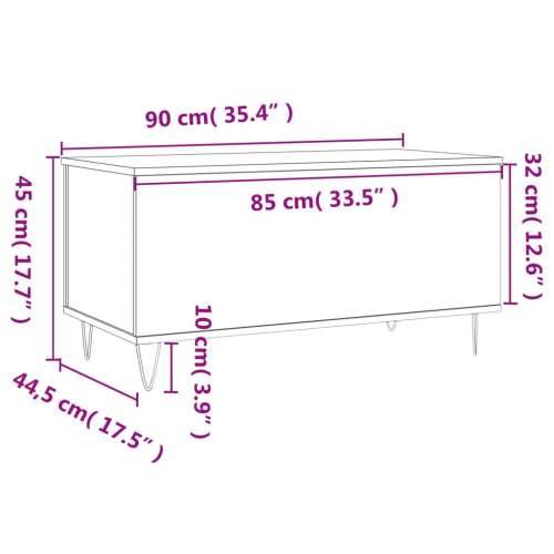 Stolić za kavu boja hrasta 90 x 44,5 x 45 cm konstruirano drvo - Smeđi hrast 1 Cijena