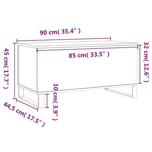 Stolić za kavu boja hrasta 90 x 44,5 x 45 cm konstruirano drvo - Smeđi hrast 1 Cijena