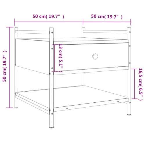 Stolić za kavu boja hrasta 50 x 50 x 50 cm konstruirano drvo - Dimljeni hrast 1 50 cm Cijena