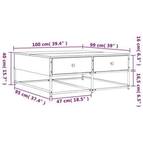 Stolić za kavu crni 100x99x40 cm od konstruiranog drva - Crna 100 x 99 x 40 cm 1 Cijena