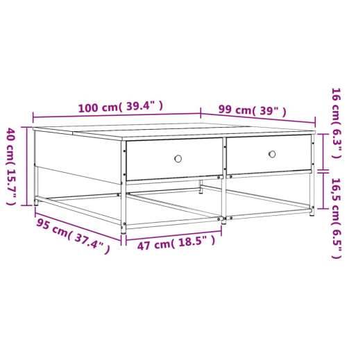 Stolić za kavu boja hrasta 100x99x40 cm konstruirano drvo - Dimljeni hrast 100 x 99 x 40 cm 1 Cijena
