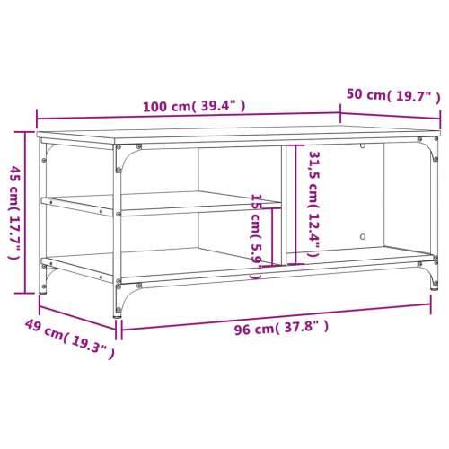 Stolić za kavu boja hrasta 100 x 50 x 45 cm konstruirano drvo - sonoma hrast 1 Cijena
