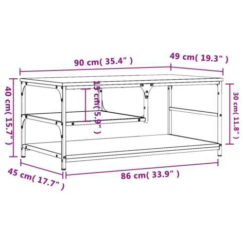 Stolić za kavu boja hrasta 90 x 49 x 40 cm konstruirano drvo - Dimljeni hrast 1 Cijena